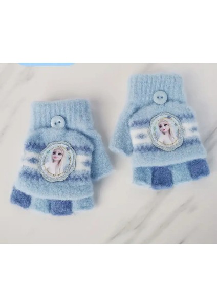 Elsa Frozen Triko Kışlık Kar Eldiveni 3-6 Yaş