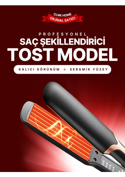 Siyah Saç Düzleştirici Şekillendirici, Pratik ve Şık Tasarım, Kolay Kullanım