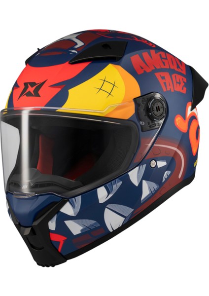 Kapalı Kask Fenix Angry Face C5 Mat Kırmızı