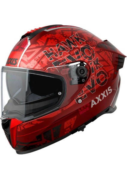Kapalı Kask Hawk Evo Sv C5 Let's Ride Mat Kırmızı
