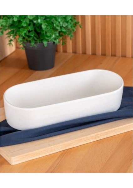 Beyaz Oval Porselen Kase, 26 Cm, Şık ve Kullanışlı Ev Mutfak Ürünü