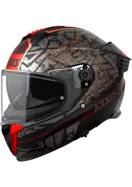Kapalı Kask Hawk Evo Sv B5 Let's Ride Mat Kırmızı