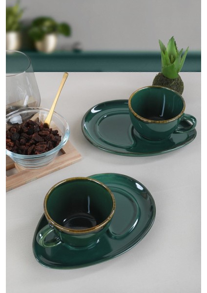 Yeşil Zümrüt Damla Çay Sunum Seti, 4 Parça, 2 Kişi Için Şık ve Kullanışlı Tasarım modelleri