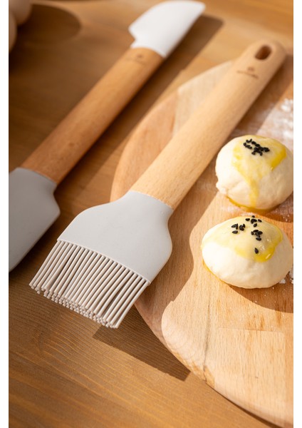 Gri Soft Silikon Fırça ve Spatula Seti, Dayanıklı ve Kullanışlı Mutfak Aracı. fırsatları