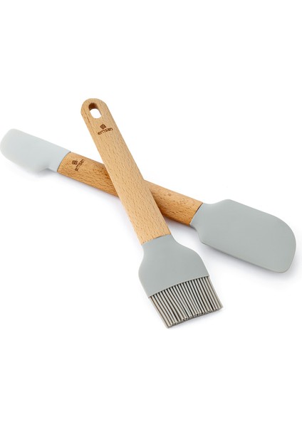 Gri Soft Silikon Fırça ve Spatula Seti, Dayanıklı ve Kullanışlı Mutfak Aracı. indirimleri