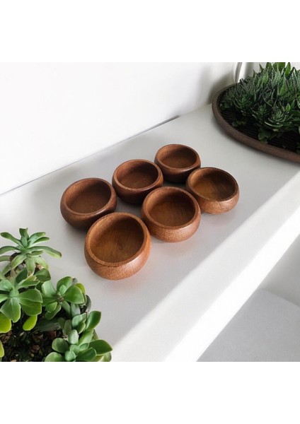 12 Adet Ahşap Çerezlik, 9 Cm, Koyu Renk, Kahvaltılık Sunum Takımı modelleri