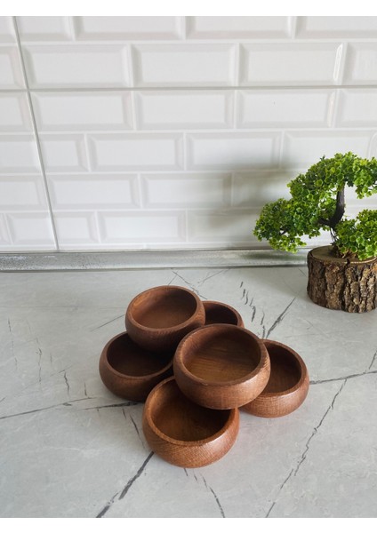 12 Adet Ahşap Çerezlik, 9 Cm, Koyu Renk, Kahvaltılık Sunum Takımı indirimleri