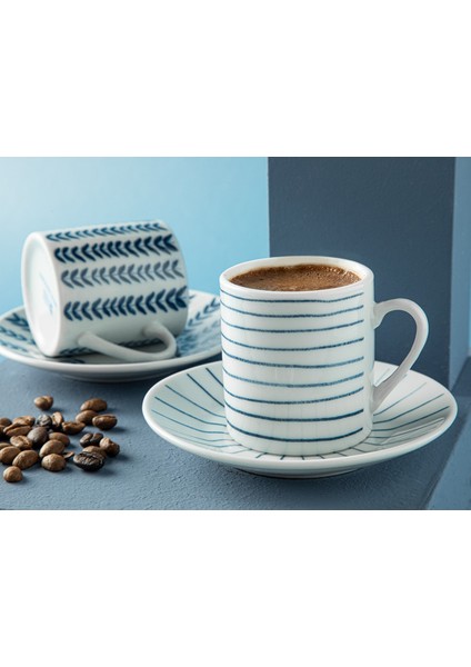 2'li Porselen Kahve Fincan Takımı, 80 Ml, Şık ve Zarif Tasarım, Lacivert Renk fiyatları