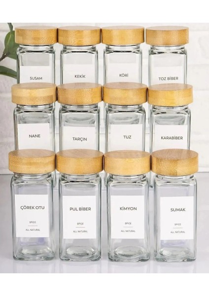 12'li Baharat Kavanozu Seti Hediye Kutusunda, Şık ve Pratik Saklama Çözümü