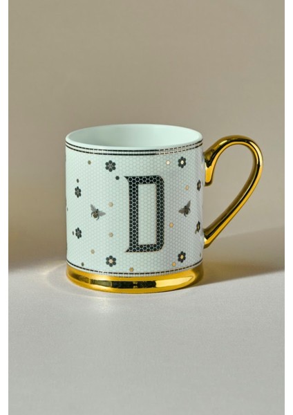 D Harfli 330 ml Siyah Kupa, Şık ve Kullanışlı Ev ve Ofis Ihtiyaçları Için Ideal