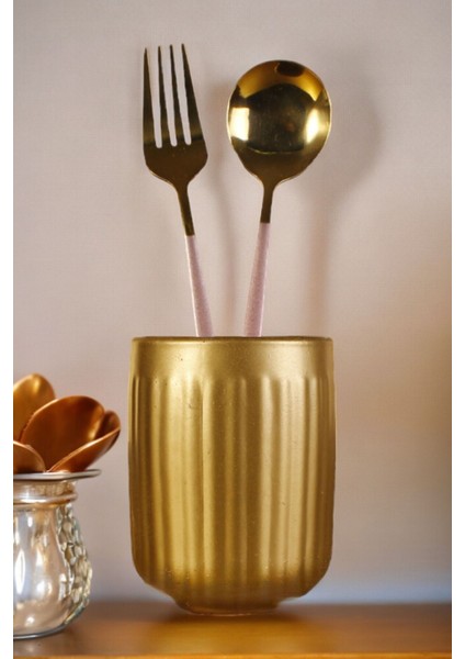 Modern Altın Renkli Tezgah Üstü Şık Kaşıklık, Dekoratif ve Kullanışlı Tasarım