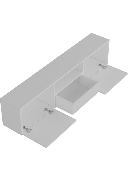 1306DROPCT-1 Tv Sehpası Beyaz - Gümüş Kulp fırsatları