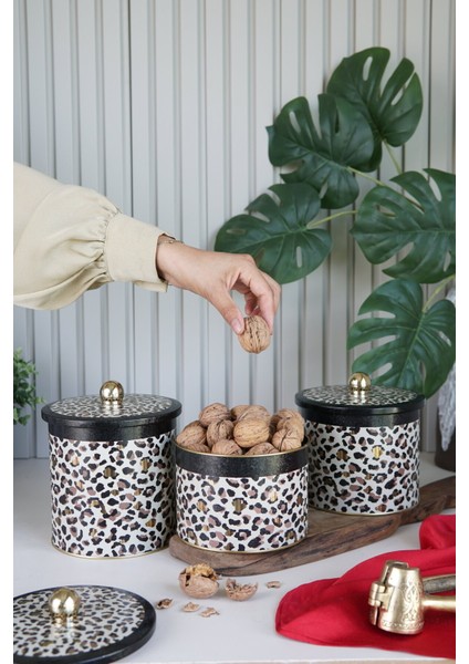 Yuvarlak Kutu Seti, Topuz Kulp, Ø140, 3'lü, Şık ve Kullanışlı Tasarım