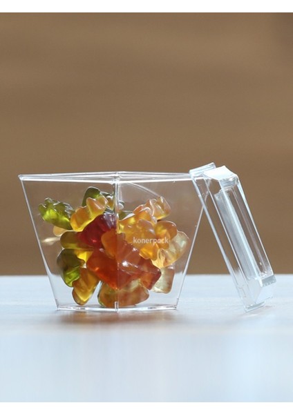 Turuncu 200CC Tatlı ve Prizma Kasesi, 50'li, Kapaklı, Şık ve Kullanışlı Set modelleri
