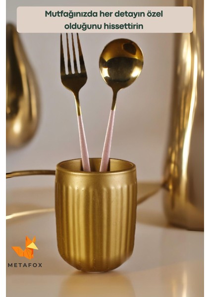 Modern Altın Renkli Tezgah Üstü Şık Kaşıklık, Dekoratif ve Kullanışlı Tasarım