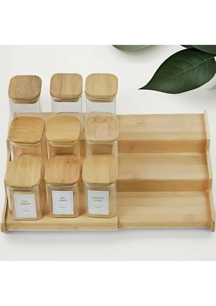 3 Katlı Bambu Stand Organizer, Pratik ve Şık Saklama Çözümü