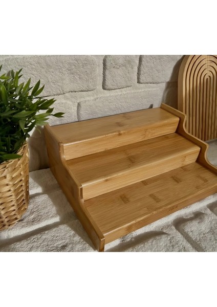 3 Katlı Bambu Stand Organizer, Pratik ve Şık Saklama Çözümü fırsatları