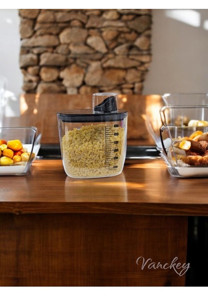 Set 3'lü Vakumlu Kap 1400 Ml, Kuru Gıda ve Baklagil Saklama, Hava Geçirmez fırsatları