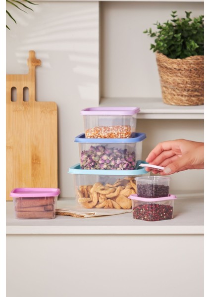 6 Parça Renkli Saklama Kabı Seti, Dayanıklı ve Şık Tasarım modelleri
