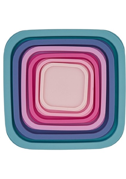 6 Parça Renkli Saklama Kabı Seti, Dayanıklı ve Şık Tasarım