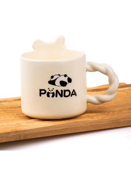 Sevimli 3D Panda Kabartmalı Porselen Kupa 360ML, Şık ve Renkli Tasarım modelleri
