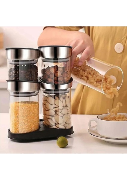 Parlak 6 Parça Cam Baharat Takımı, Şık ve Kullanışlı Mutfak Aksesuarı