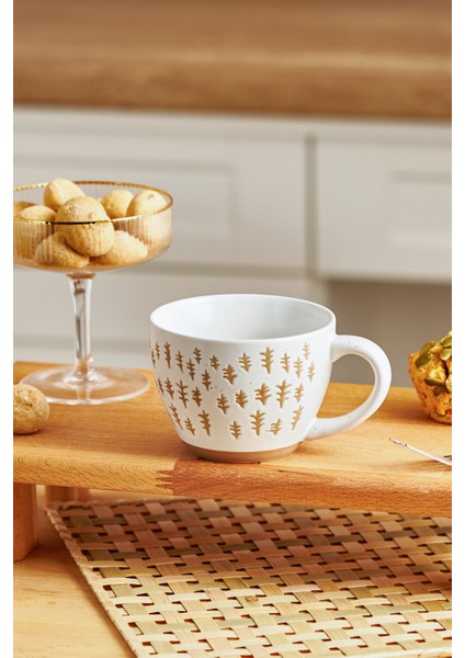 Şık Bej Seramik Kupa 350 Ml, Günlük Kullanım Için Ideal fiyatları