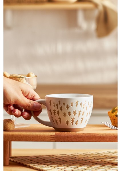 Şık Bej Seramik Kupa 350 Ml, Günlük Kullanım Için Ideal modelleri