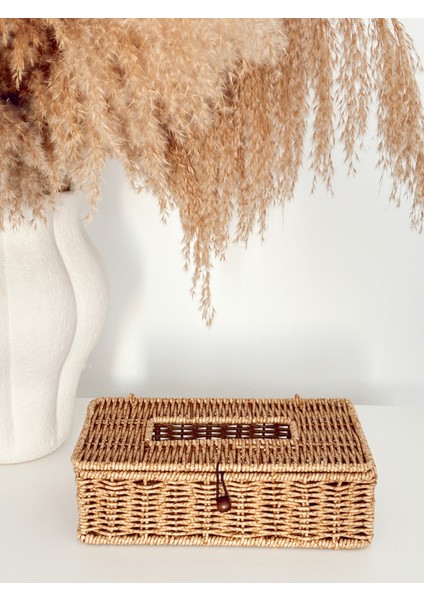 Kahverengi Rattan Peçetelik ve Saklama Kutusu, Şık ve Fonksiyonel Tasarım fiyatları