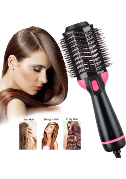 1200W Turbo Saç Şekillendirici ve Düzleştirici, Fön Tarağı, Siyah fırsatları