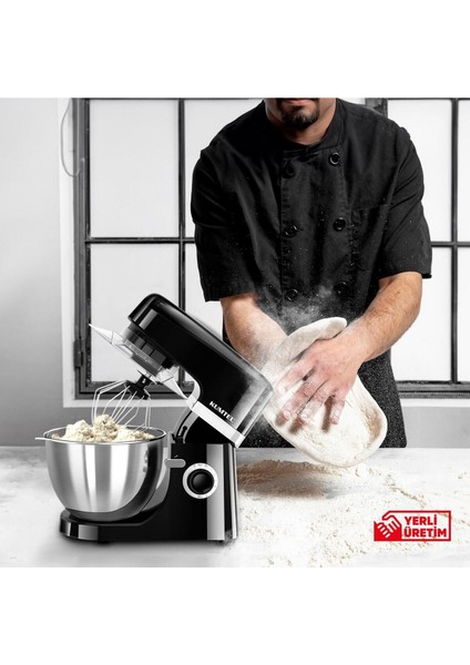 Güçlü Siyah Hamur Yoğurma Makinesi 1800W 4.5l Dondurma Yapım Aparatı indirimleri