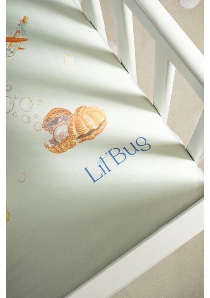 %100 Pamuk Lastikli Bebek Çarşafı – Atlantis Koleksiyonu 60X120 cm