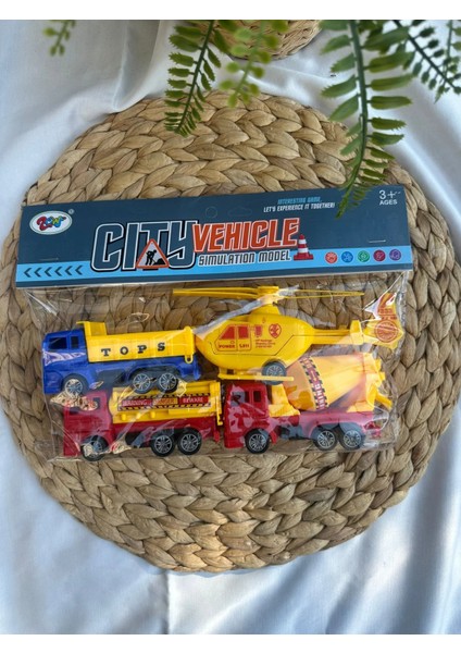 Oyuncak Iş Makinaları Helikopterli Set modelleri