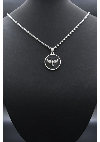 Anka Kuşu - Kartal Figürlü Kolye Paslanmaz Çelik Zincir 3mm 902301 indirimleri