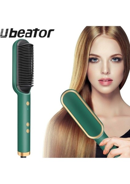 Seramik Elektrikli Sakal ve Saç Düzleştirici Fırça Yeşil fiyatları