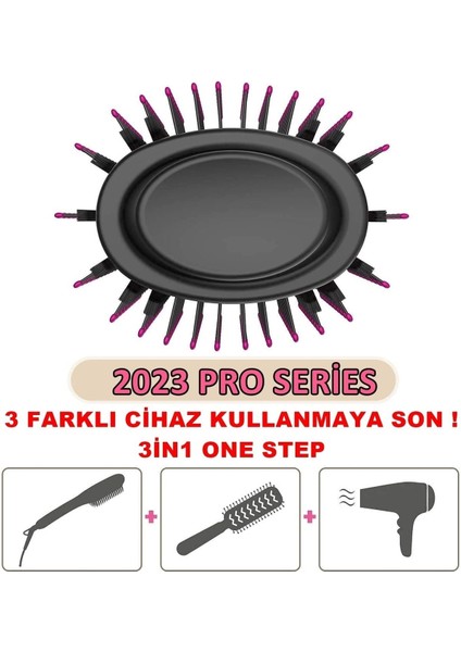 2023 Serisi Saç Şekillendirici ve Düzleştirici Fön Tarağı, Siyah, 1200W modelleri
