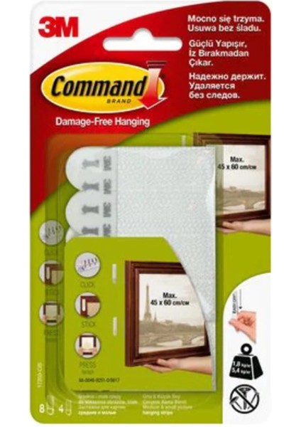 Command 17202 Küçük Boy Resim Asma Şerit Cırt Bantları fiyatları