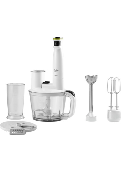 1500 W Mikser ve Blender Seti, Şık Tasarım, Güçlü Performans, Beyaz