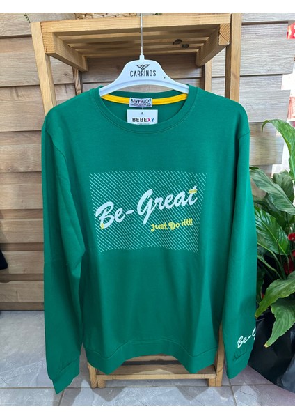 Be Great Baskılı Sweatshirt Yeşil 38 fiyatları