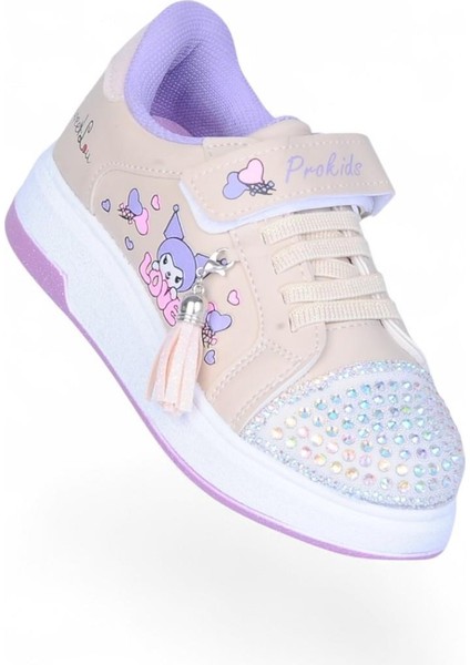 4110 Bej Kız Çocuk Sneaker Spor Ayakkabı