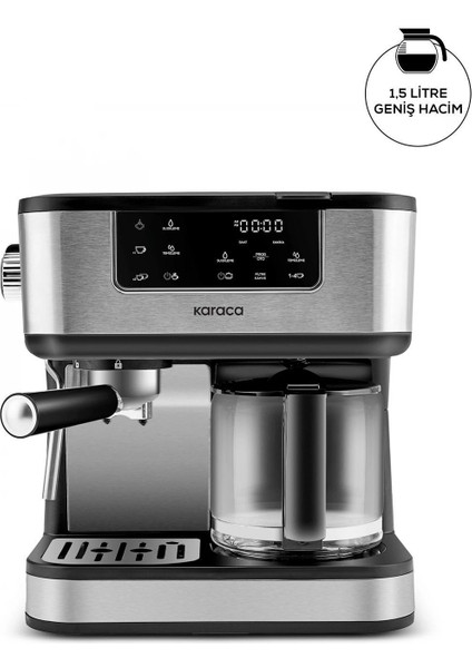 2'si Birlikte Espresso ve Filtre Kahve Makinesi 1,5 L 1800 W
