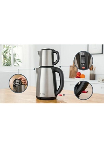 Gri Renkli Çay Makinesi, Hızlı ve Pratik Demleme Keyfi fiyatları