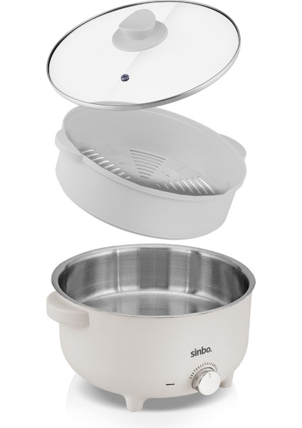 700W Çok Fonksiyonlu Buharlı Pişirici, Güveç, Pilav, Çorba, Haşlama, 3l, Beyaz fırsatları