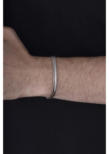 Italyan Zincir Beyaz Altın Kaplama Erkek Çelik Bileklik fiyatları