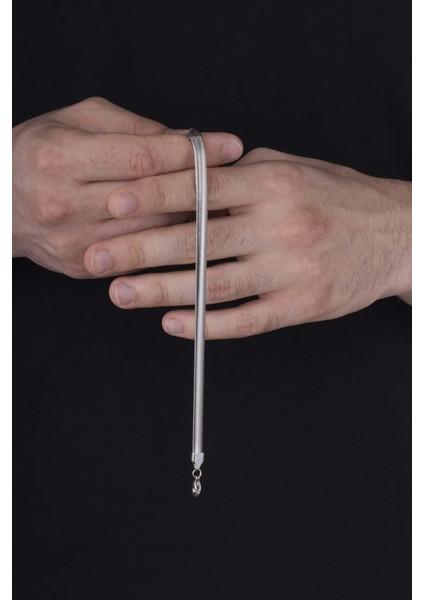 Italyan Zincir Beyaz Altın Kaplama Erkek Çelik Bileklik modelleri