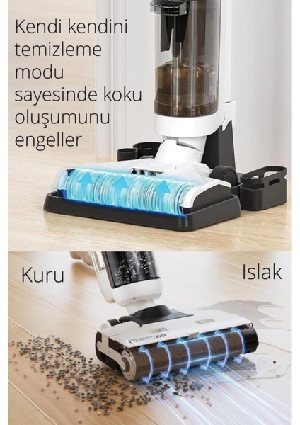 Şarjlı Islak Kuru Elektrikli Zemin Temizleme Cihazı, Beyaz Renk fiyatları