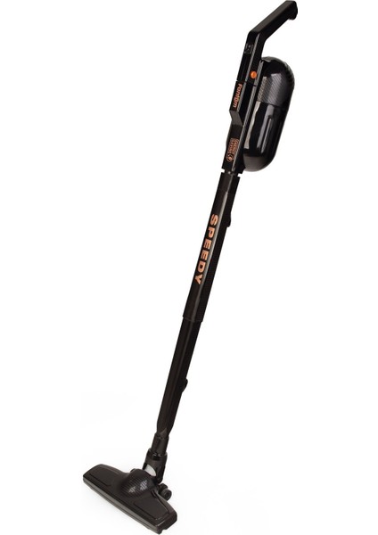 Dikey Elektrikli Süpürge 500W, Torbasız, 360 Dönen Başlık, Siyah