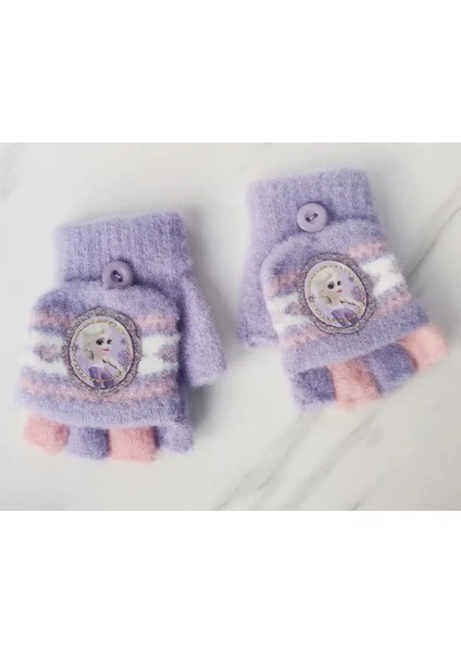 Elsa Frozen Triko Kışlık Kar Eldiveni 3-6 Yaş