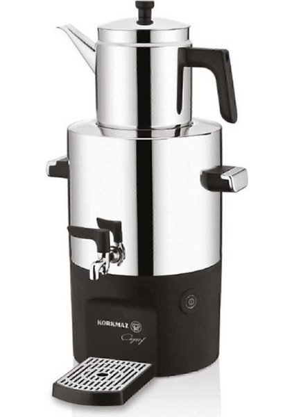 Gri Inox Parlak Semaver A841-01, Şık ve Dayanıklı Tasarım, Pratik Kullanım Sağlar.