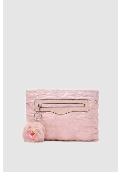 Puff Kumaş Kolon Saplı Fermuarlı Nikel Aksesuarlı Çapraz Çanta